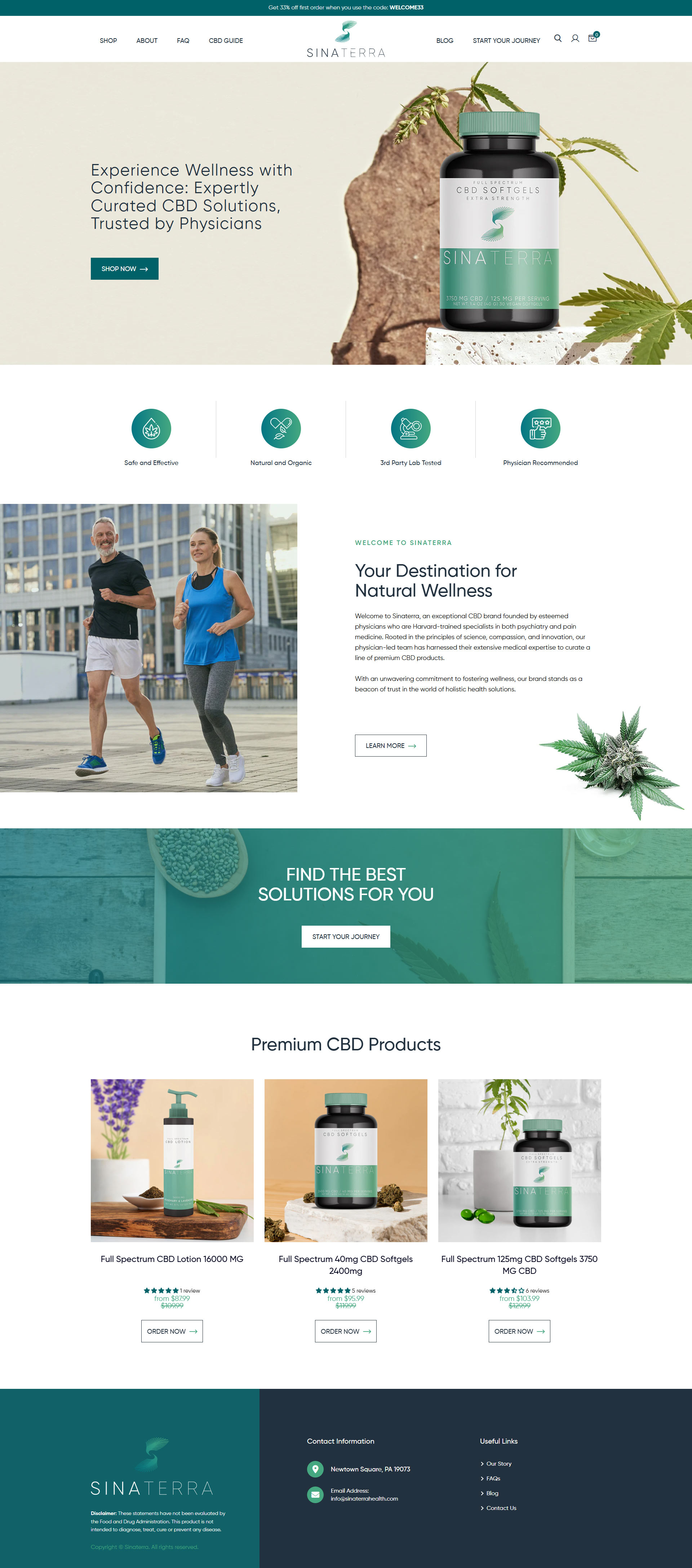 A sleek website design for a hemp product company, highlighting natural elements and user-friendly navigation.